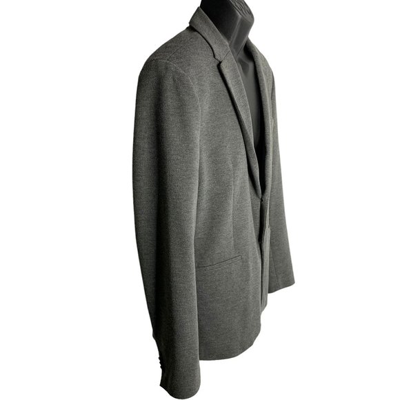 Zara Daily Outfit Blazer Jacket XL Grey Notch Collar Pockets Lined Two Button - Picture 5 of 6
